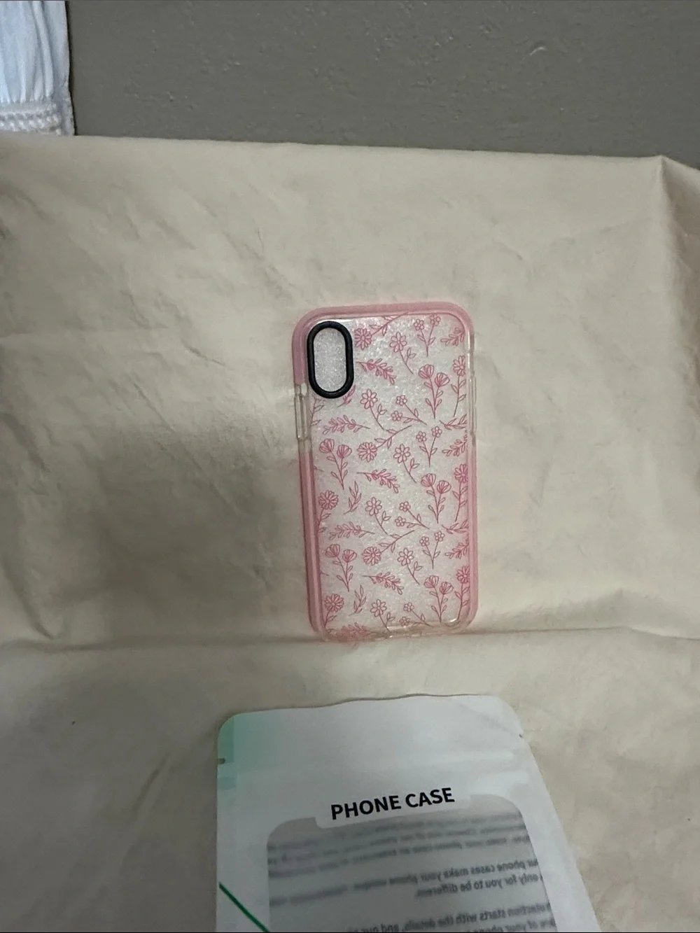 Pink Floral Clear Phone Case - Compatible with iPhone X / XS NWT